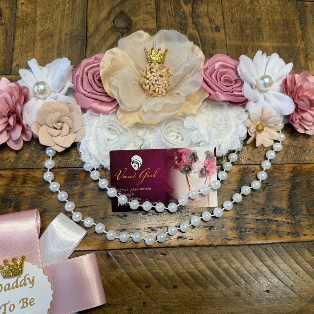 Elegant Pink and White Floral Belt for Kids